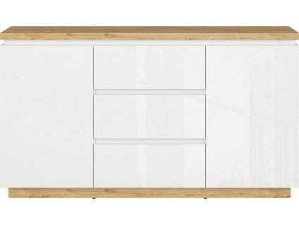 ERLA KOM2D3S bílá/dub minerva/bílý lesk***POSLEDNÍ KUS  / 3BAL