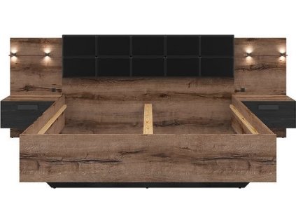 lož.KASSEL LOZ/160/A BEZ ROŠTU A MATRACE dub monastery/dub černý