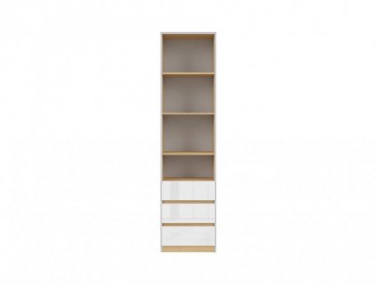 NANDU REG3S šedá/dub polský/bílý lesk/bílý lesk