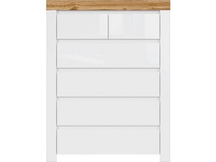 HOLTEN KOM6S/A bílá/dub wotan/bílý lesk   / 2BAL /