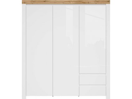 HOLTEN SZF3D2S/A bílá/dub wotan/bílý lesk   / 6BAL /