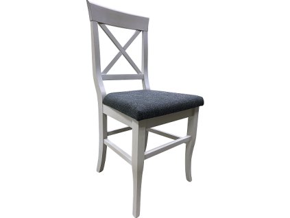 PROVENSAL 7 - jídelní židle - Bílá / tmavě šedá látka SS22 kolekce "FN" (PV-7)*** VÝPRODEJ