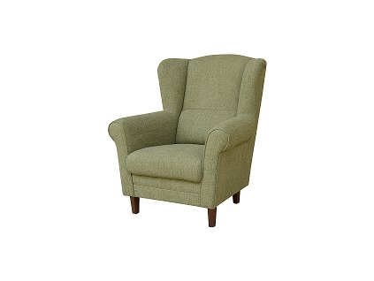 KLIPOS (CLIP) - křeslo látka tmavě zelená SS13/nožky ořech tmavý(dub tm.) kolekce "FN" (K250-Z)