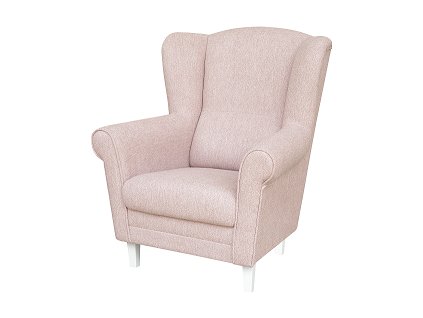 KLIPOS (CLIP) - křeslo látka starorůžová SS26/ nožky bílá ,kolekce "FN" (K250)