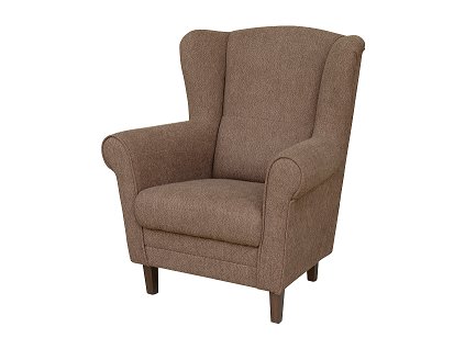 KLIPOS (CLIP) - křeslo látka čokoládová SS07/nožky ořech tmavý(dub tm.) kolekce "FN" (K250-S)