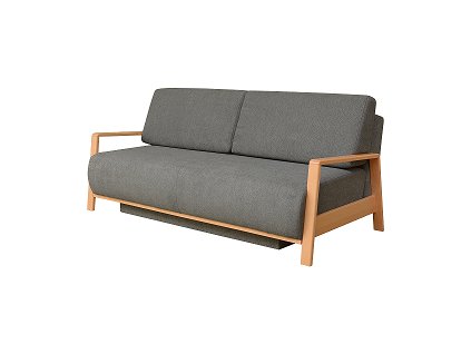 MELÁNIE DE LUX RETRO -3POHOVKA dřevěné područe- látka TMAVĚ ŠEDÁ PW 14/ dřevo BUK (Mania de luxe RETRO)kolekce "FN" (K250-Z)