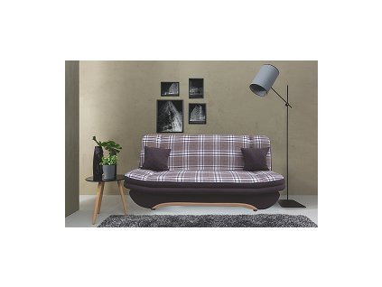 PONTON new - pohovka látka hnědobéžová Muna 7/Lobox 1šedá/ dřevo buk  (FE) - kolekce "E" (K250-S)