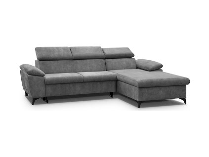 COLMA - Pravá rohová sedací souprava - látka Tmavě šedá Sally 09 - kolekce "MRS"(Colin=2 balíky)(K250)