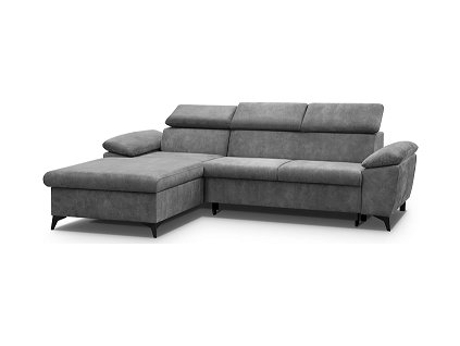 COLMA - Levá rohová sedací souprava - látka Tmavě šedá Sally 09 - kolekce "MRS"(Colin=2 balíky)(K250)