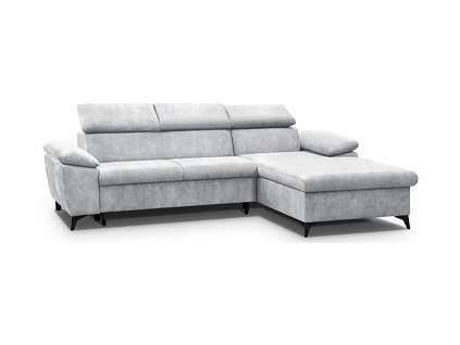 COLMA - Pravá rohová sedací souprava - látka Světle šedá Sally 07 - kolekce "MRS"(Colin=2 balíky)(K250)