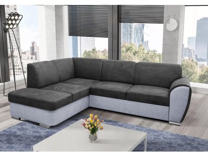 DORIAN (DORIS) - LEVÁ sedací souprava - TMAVĚ ŠEDÁ/SVĚTLE ŠEDÁ Primo 96/Primo 88 (FI) - kolekce "F" (K250)