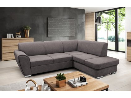 DORIAN (DORIS) - PRAVÁ sedací souprava - ŠEDOHNĚDÁ Primo 16 (FI) - kolekce "F" (K250)