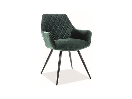 LINEA VELVET  - Jídelní židle látka ZELENÁ Bluvel 78 / nohy černá kov (LINEAVCZ) (S) (K150-E)