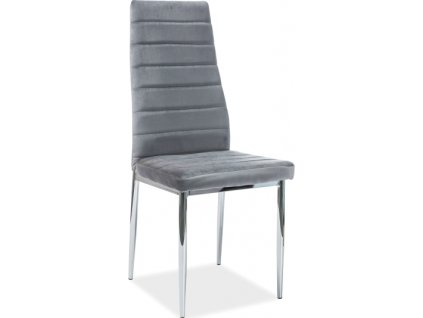 H-261 VELVET- jídelní židle látka ŠEDÁ bluvel č.14/ nohy chrom(H261VCHSZ) (S) (K150-E)