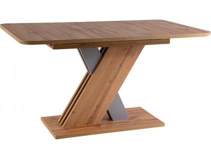 EXEL D - jídelní stůl rozkládací (140-180) lamino Dub wotan/ šedá(stříbrná) (EXELDWS140D) (S) (K150-E)