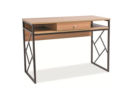 PABLO B  - psací stůl - MDF - dub / kov tm. hnědá(TABLOB=1BALÍK) (S) (K150)