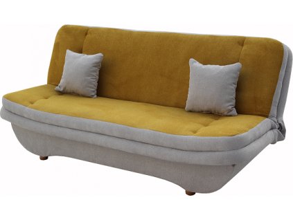 PONTON 2 - pohovka - látka světle šedá / hořčicová Alfa 17/20 - bez dekorační lišty (FE) - kolekce "E" (K250-Z)