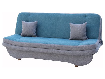 PONTON 2 - pohovka - látka šedá/ tyrkysová Alfa 13/14 - bez dekorační lišty (FE) - kolekce "E" (K250-Z)