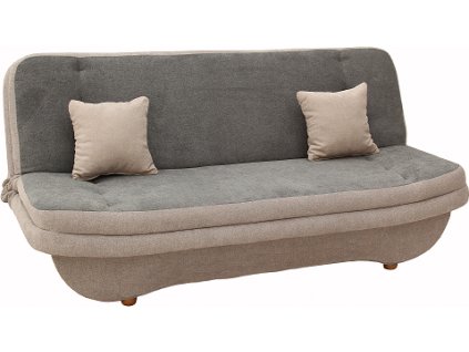 PONTON 2 - pohovka- látka šedá/ tmavě šedá Alfa 13/16 , bez dřevěné lišty (FE) - kolekce "E" (K250-S)