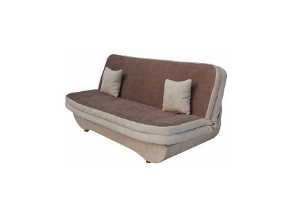 PONTON 2 - pohovka- látka béžová/ hnědá Alfa 03/80 , bez dřevěné lišty (FE) - kolekce "E" (K250-S)