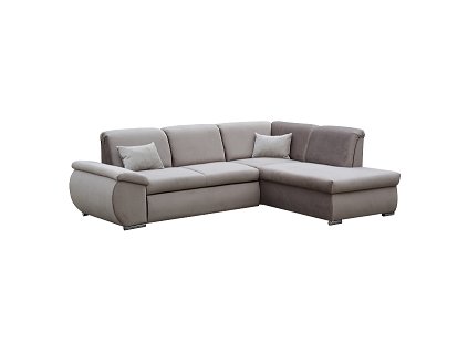 CARO  Levá - sedací souprava , látka HNĚDÁ Paros 3/polštářky Paros 2 bílá káva (FE) kolekce - "E" (K250) NOVÁ AKČNÍ LÁTKA