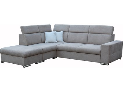 ROMEO Pravá - sedací souprava, látka SVĚTLE HNĚDÁ Brooklyn truffle/poštářky dek.Brooklyn Fog-sv.šedá(FE) kolekce - "E" (K250)