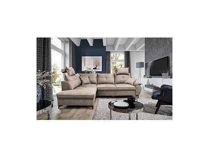 SALVATOR - LEVÁ sedací souprava, látka BÉŽOVÁ Letto 11 (Solei) (FI) - kolekce "F" (K250)