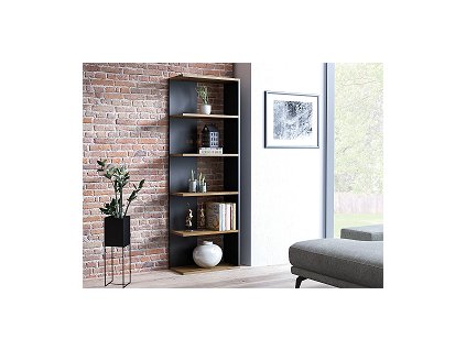 TRENDY CORA - REGÁL POLICOVÝ - lamino dub wotan/ černá (CORNERDWC=1balík) (S) (K150-Z)