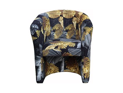 VEGAS křeslo - látka KA12617 - šedožluté listy (FE) - kolekce "E" (K250)