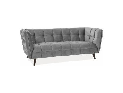 CASTELLO 3 VELVET - 3pohovka - látka Šedá Bluvel 14 / nožky wenge - (CASTELLO3V14) (S) (K250-E)