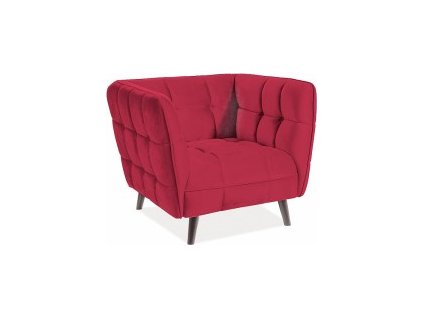 CASTELLO 1 VELVET - křeslo - látka Bordó Bluvel 59 /nožky wenge - (CASTELLO1V59) (S) (K250-E)