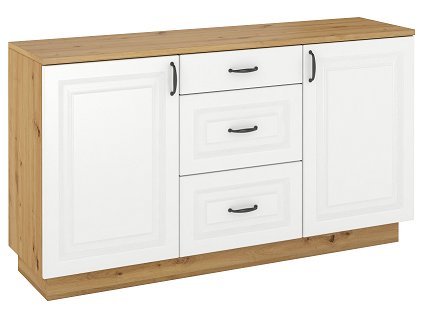 FLAMENGO 2D3S - komoda DUB ARTISAN/ BÍLÁ MDF (FLAWIA WHAR1502D3S) "LP" (3 balíky) ***VÝPRODEJ