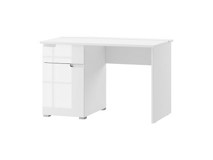 SAMOA 14 (SELENE 14) - PSACÍ STŮL se 1dvířkem a 1šuplíkem - bílá mat / bílá lesk  (SZ) (K150-Z)