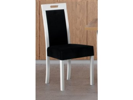 Romana 5 - jídelní židle bílá / látka č. 29B (pův.22) černá - (ROMA 5) kolekce "DRE"  (K150-Z)