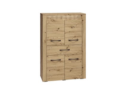 ALVIN 06 -komoda 4D1S,lamino Dub artisan, včetně led podsvícení (ML) (ARTIS06=2BALÍKY)*** POSLEDNÍ KUS