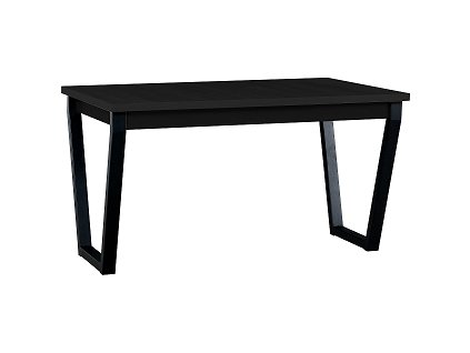 IKONA 2 - jídelní stůl rozkládací (IKON 2)  lamino černá/ noha kov černá - kolekce "DRE" (K150)