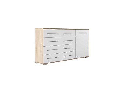 FRANCESKO MAXI 1D4S - komoda lamino dub sonoma / bílá dvířka ( Frida4S1D- X02 SB=3 BALÍKY)(IZ) (K150)