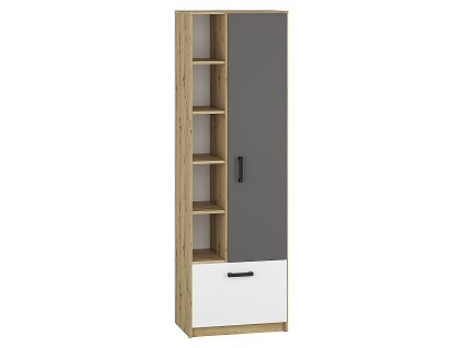 FUTURA 03 -skříň 1D1S,lamino Dub artisan/bílá/antracit (ML) (FINI03=2BALÍKY) (K150-E)