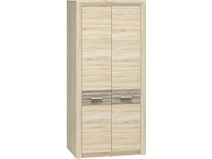 CALIFORNIA 01 -Šatní skříň 2D,lamino Dub sonoma/ dub sonoma trufel riflovaný MDF (ML) (Castel01=4BALÍKY) (K150)