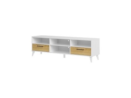 BALI 25 - TV stolek- 2S, lamino bílá mat/ořech americký(Barris 25=1balík)  (SZ) (K150-E)NOVINKA