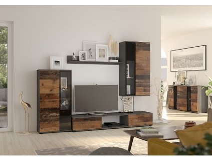 SORENTA - byt. stěna lamino MATERA/ OLD STYLE grafit (SALSA OLDMAT01) (2 balíky) "LP" (K150)