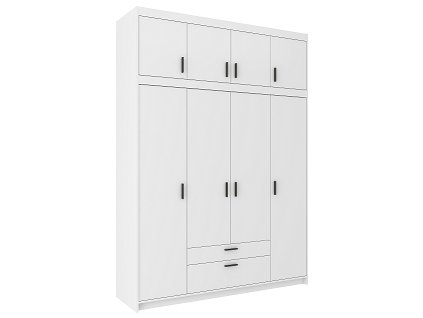 EVERLY 4DN - skříň s nádstavcem Bílá (ELENA WH04-2S+NAELWH04=6BALÍKŮ) "LP" (K150)