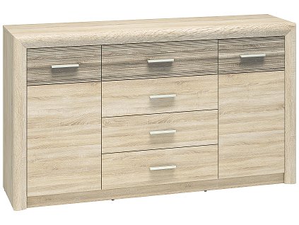 CALIFORNIA 08 -komoda 2D4S,lamino Dub sonoma/ dub sonoma trufel riflovaný MDF (ML) (Castel08=3BALÍKY) (K150)