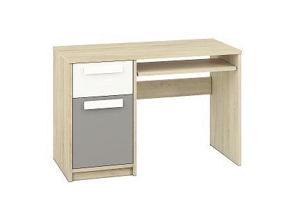 Dětský psací stůl DIVO 1401, buk fjord/dvířka bílá/šedá