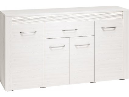 CALCUTTA 08 (CLERMONT 08) - Komoda 4D1S, lamino, borovice bílá/barovice bílá MDF (2 balíky) (ML)***poslední kus