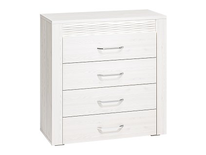 CALCUTTA 09 (CLERMONT 09) - Komoda 4S, lamino, borovice bílá/barovice bílá MDF (2 balíky) (ML)***POSLEDNÍ KUSY