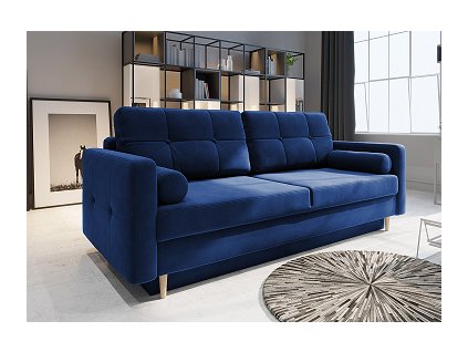 PALIO - rozkládací pohovka, látka TMAVĚ MODRÁ Kronos 09-vzor G,(Pastella=3balíky) (IZ) (K250)