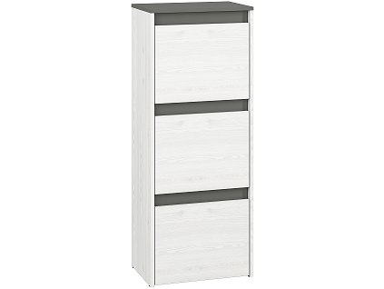 HATTERIA 05 - Botník 3K,lamino Borovice bílá/ šedá  (ML) (Hyga05=1BALÍK) (K150)