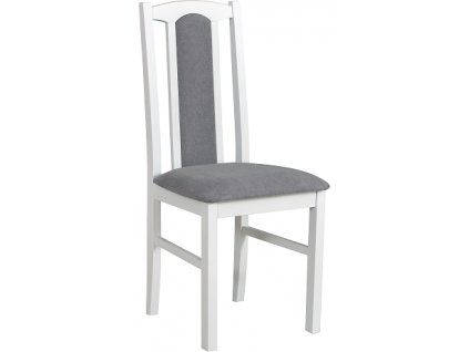 BOSANOVA 7 (BOSS 7)-jídelní židle Bílá / nová látka tmavě šedá č.8B =Hygge 96 , kolekce "DRE" Nosnost 120kg (K150) AKCE ORFA SKL