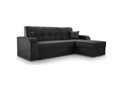 OLIVIA - Pravá sedací souprava (ORINOCO) látka  ANTRACITOVÁ - Monolith 95 (vzorD) (2 BALÍKY) (IZ) (K250-E)